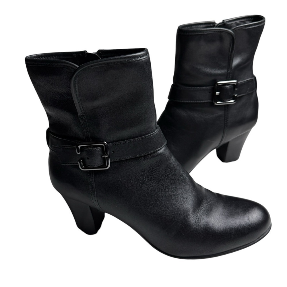 Clarks boots Artisan Waterproof Black Leather Ankle SZ 8M Whimsigoth Witchycore - Picture 2 of 11